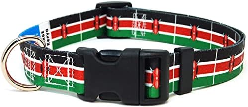 צווארון כלבים של קניה | דגל קניה | Slip-On Martingale | מיוצר ב- NJ, ארהב | לכלבים בינוניים | רוחב 1 סנטימטר